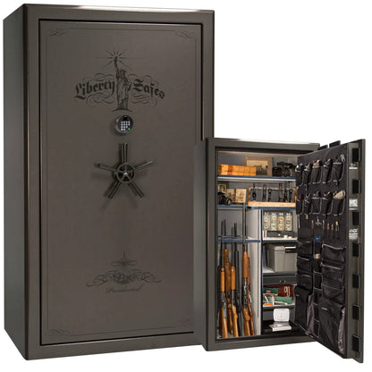 Liberty Safe Presidential 50 in White Gloss, open door.