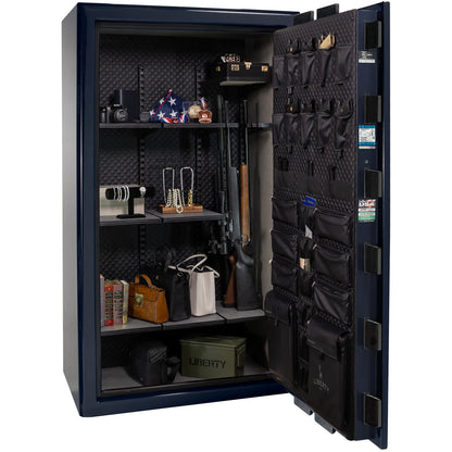 Liberty Presidential 50 safe in Blue Gloss with loaded Signature interior.