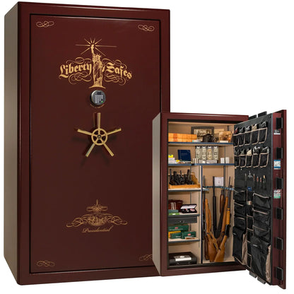 Liberty Safe Presidential 50 in Burgundy Marble with gold hardware