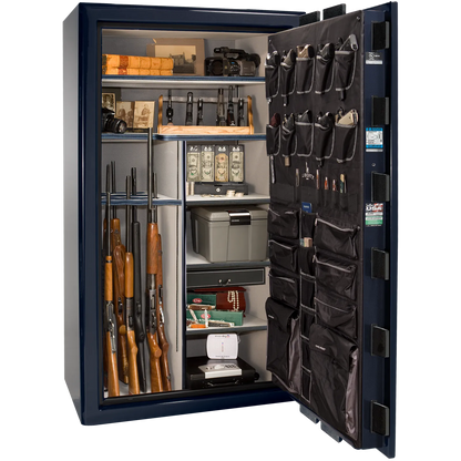 Liberty Safe Presidential 50 in Blue Gloss, open door.