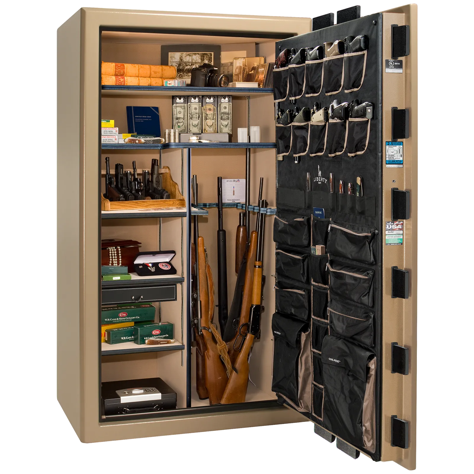 Liberty Safe Presidential 50 in Champagne Marble with Black Chrome hardware