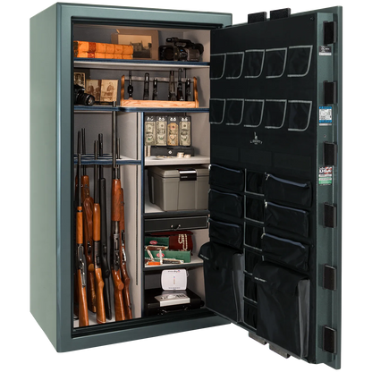 Liberty Safe Presidential 50 in Forest Mist Gloss with Black Chrome Electronic Lock, closed door.