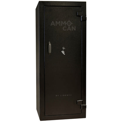 Liberty Safe Ammo Can in Textured Black with key lock entry.