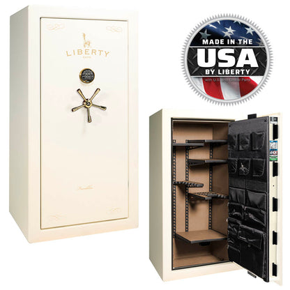 Liberty Safe Franklin 29 in White Gloss with Brass.