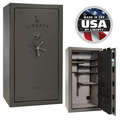 Liberty Safe Franklin 40 in Gray Marble with Black Chrome.