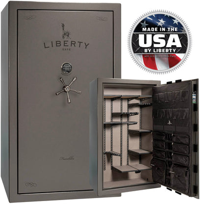 Liberty Safe Franklin 50 in Gray Gloss with Black Chrome.