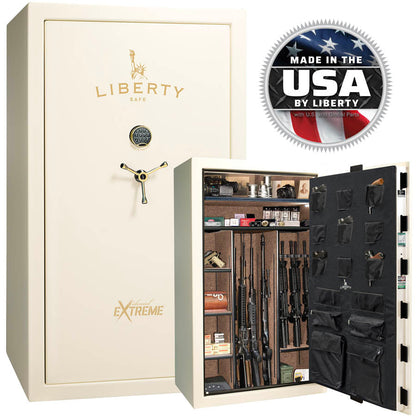 Liberty Colonial 50 Extreme Safe in White Gloss with Brass.